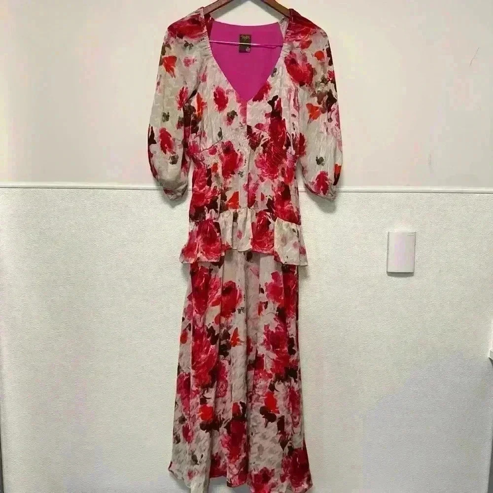 Women's Taylor Floral Dress Size Unspecified/See pics for measurement/Pink White - Picture 1 of 16